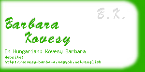 barbara kovesy business card